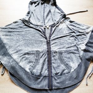 Hang Ten Poncho Gray Sweatshirt Zip Up